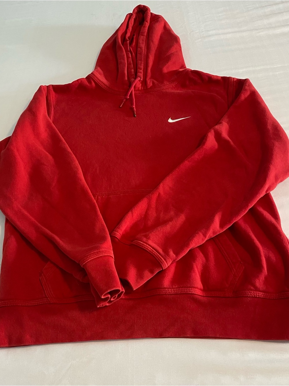 Nike Red Crewneck Hoodie with White Swoosh